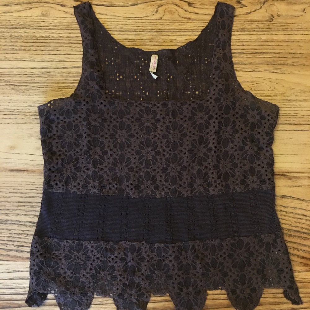 Intimately FP Purple-Grey FLORAL tank